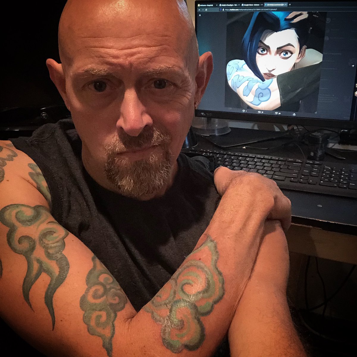 mattymatica's tweet photo. An interpretation of Jinx
by Jen Spencer
at Earth’s Edge Tattoo
An no,
#FlatEarth isn’t Biblical
and it’s physically impossible.
#jinx #jinxfanart #jinxcosplay #arcane #tattoo #tattoos #tattooart #cosplay #cosplayers #winstonsalem #wsnc #myws https://t.co/j5Pjtza5Hr
