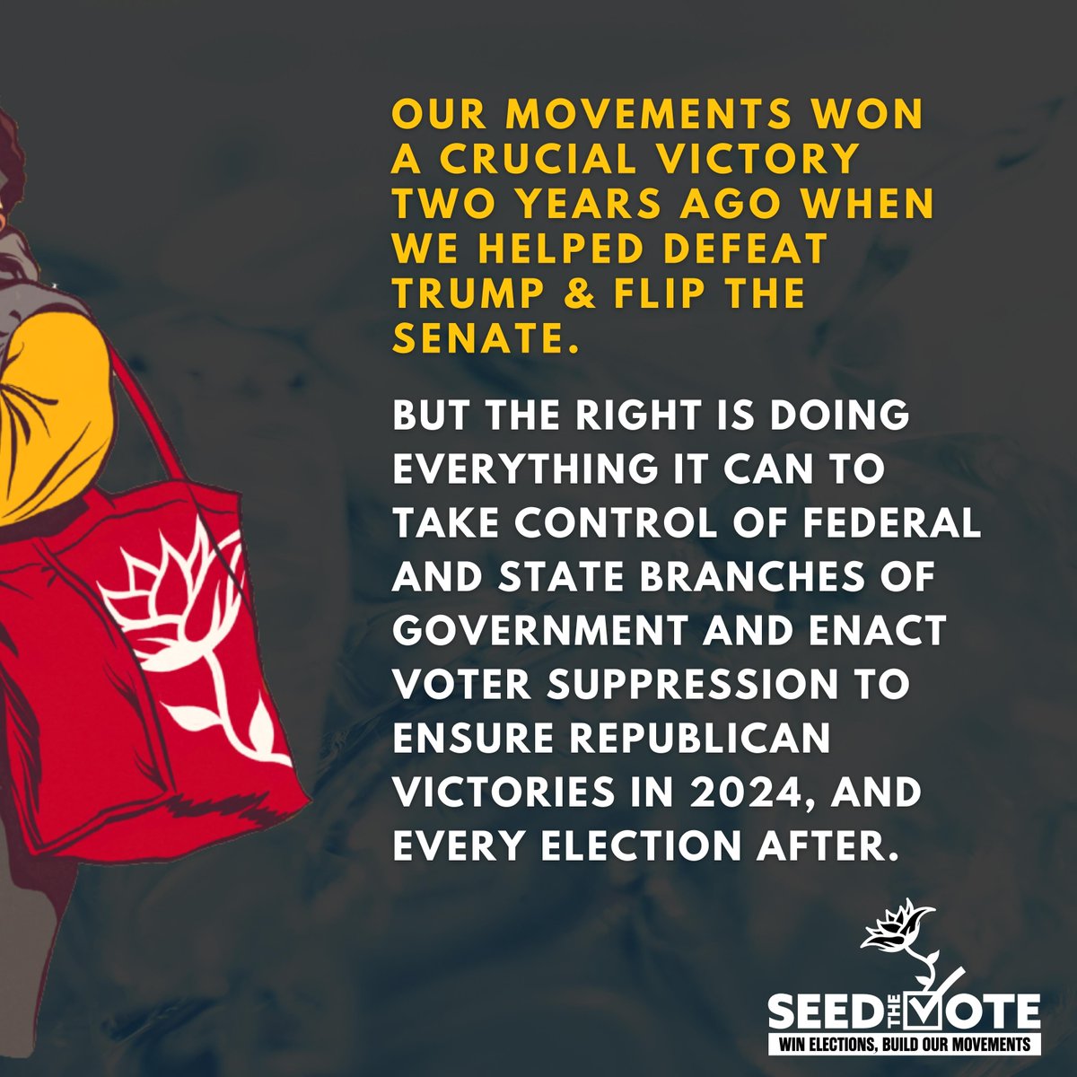 seed_the_vote's tweet photo. 6 weeks from now we want to look back and know we did everything we could do to stop the Right and win the midterm elections. Will you join #SeedTheVote and our partners in battleground states to knock doors or make calls? Sign up link in our bio! https://t.co/0SwzjSDHE9
