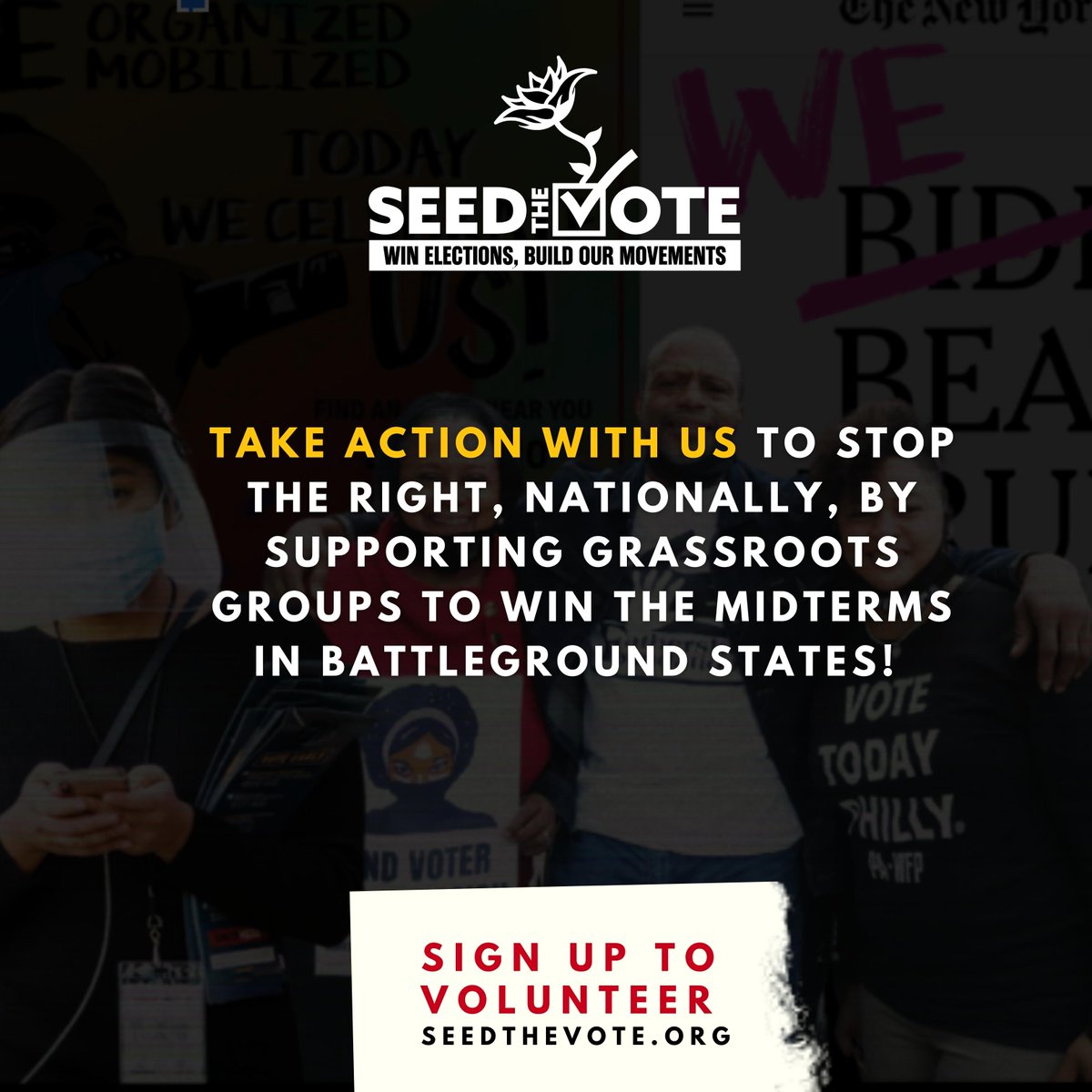 seed_the_vote's tweet photo. 6 weeks from now we want to look back and know we did everything we could do to stop the Right and win the midterm elections. Will you join #SeedTheVote and our partners in battleground states to knock doors or make calls? Sign up link in our bio! https://t.co/0SwzjSDHE9