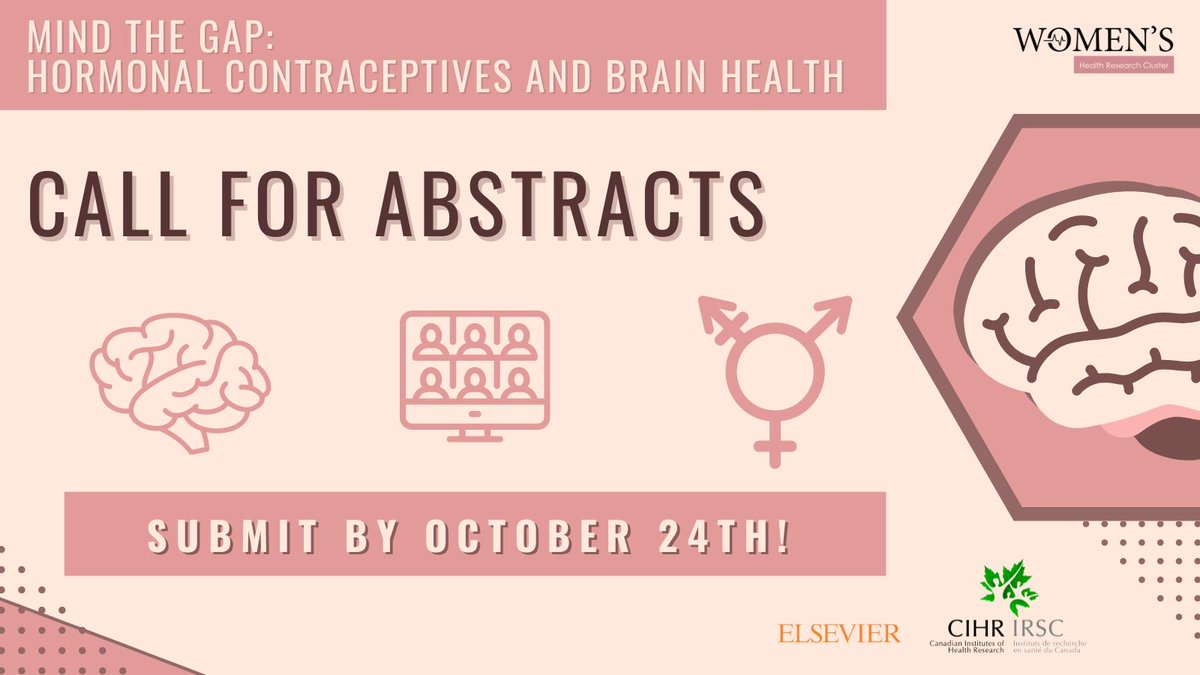 ResearchonWH's tweet photo. Are you a #trainee with research on #HormonalContraceptives &amp; #BrainHealth that you'd like to share? Well, we want to hear it! Submit an abstract by Oct 24th for a chance to give a presentation at our #TraineeSymposium &amp; win an award. ▶️ https://t.co/Y9VQbrzkI1 https://t.co/E2vLo85ric