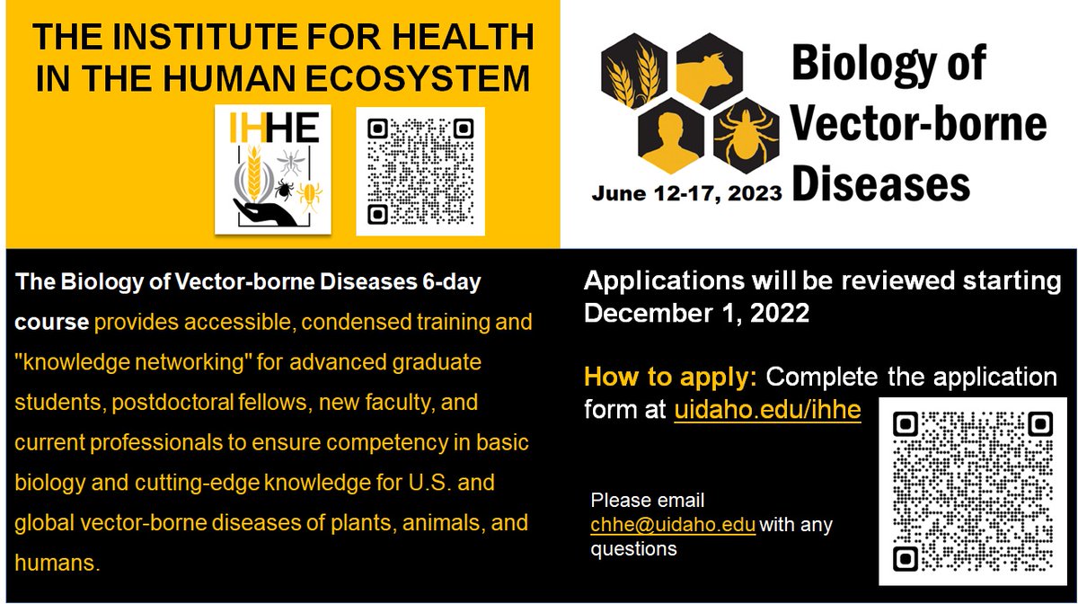 Biology of Vector-borne Diseases six-day course ow.ly/mEKU50KSmhu #MosquitoControl <a href="/ui_IHHE/">Institute for Health in the Human Ecosystem</a>