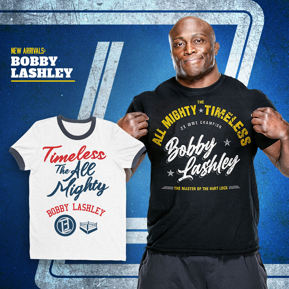 “The All Mighty” @fightbobby is Timeless! Become a Master of the Hurt Lock with these NEW T-Shirts! 🛒: bit.ly/3RfOnme | #WWE