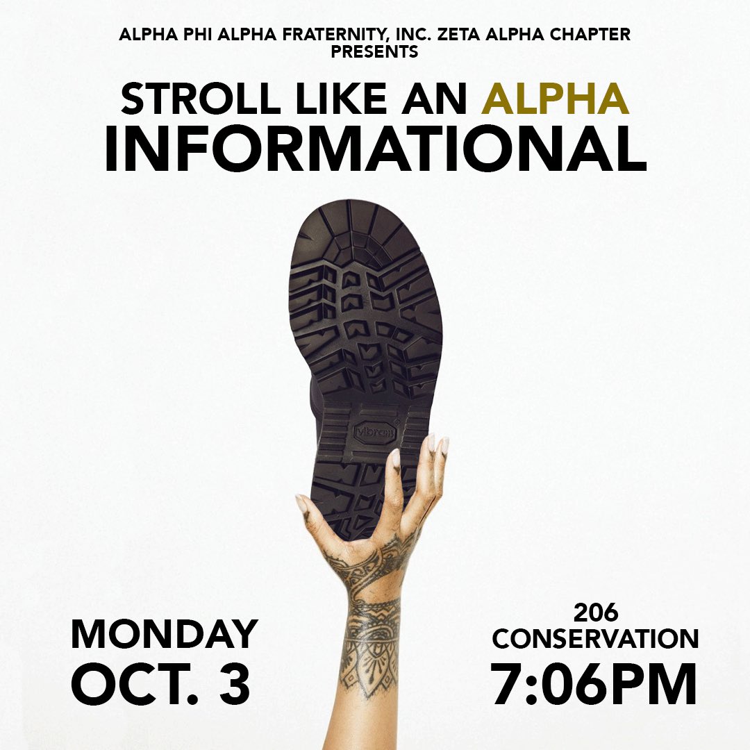 The time is finally approaching! Our Stroll Like An Alpha performance is near! 💃🏽 There will be an Informational Session next week, come and find out more about how to get involved! 🗣️