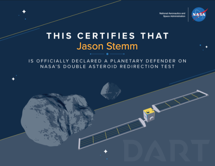 NYCubsFan's tweet image. "In the name of planetary defense"