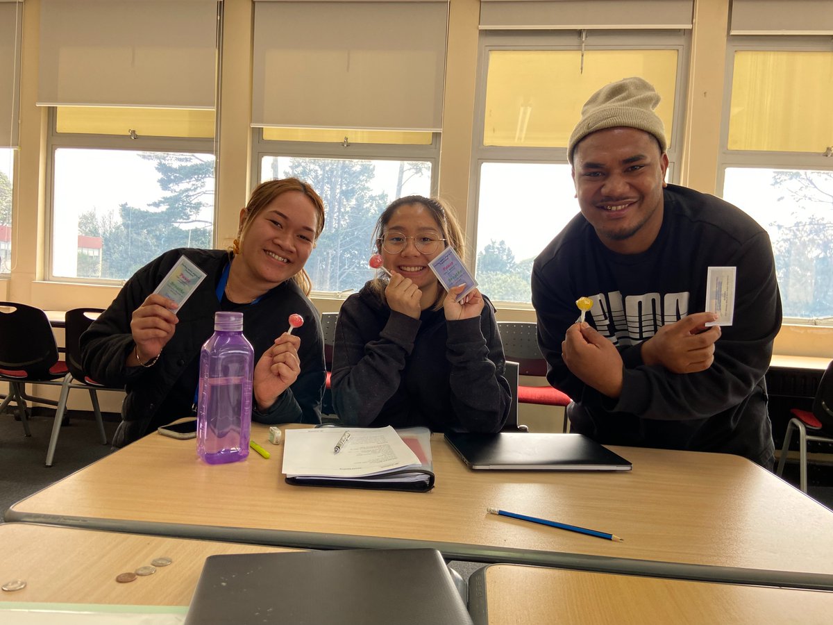 AIS_AucklandNZ's tweet photo. The health and safety committee at AIS marked Mental Health Awareness Week (MHAW) today and handed out info cards and lollipops to students and staff. This year's theme is Reconnect - with the people and places that lift you up, hei pikinga waiora #MHAWNZ #studyAIS https://t.co/JjyJSZyxB2