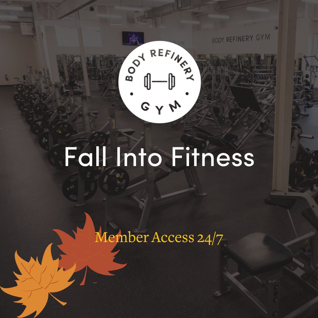 BodyRefineryGym's tweet photo. With beautiful and cooler weather just around the corner, fall is a great time to start or refresh your fitness routine. We are open 24/7 for your convenience!  #fall #bodyrefinerygym https://t.co/8WW9jzph85