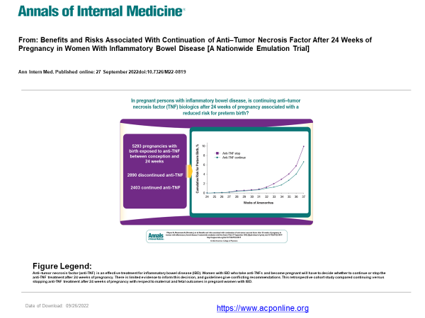 So can we all agree to not deny pregnant IBD pts biologics now? First <a href="/Y_ECCO_IBD/">Y-ECCO</a> guidelines change &amp; now great study <a href="/AnnalsofIM/">Annals of Int Med</a> by French group (A. Meyer - 5293 TNF exposed pregnancies). Stopping drug by 24w lead to⬆️dx activity and⬆️preterm birth. Cont. tx➡️healthy 🤰 ➡️👶!