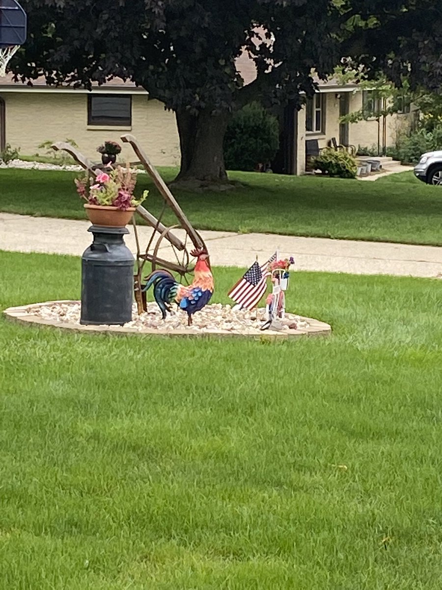 RconservativeA's tweet photo. @TeamRonJon We love seeing our American flag throughout these neighborhoods as we knock on doors. #FightforTruth #WIRedWave #RonJohnsonSenator https://t.co/cwZZBm46RM