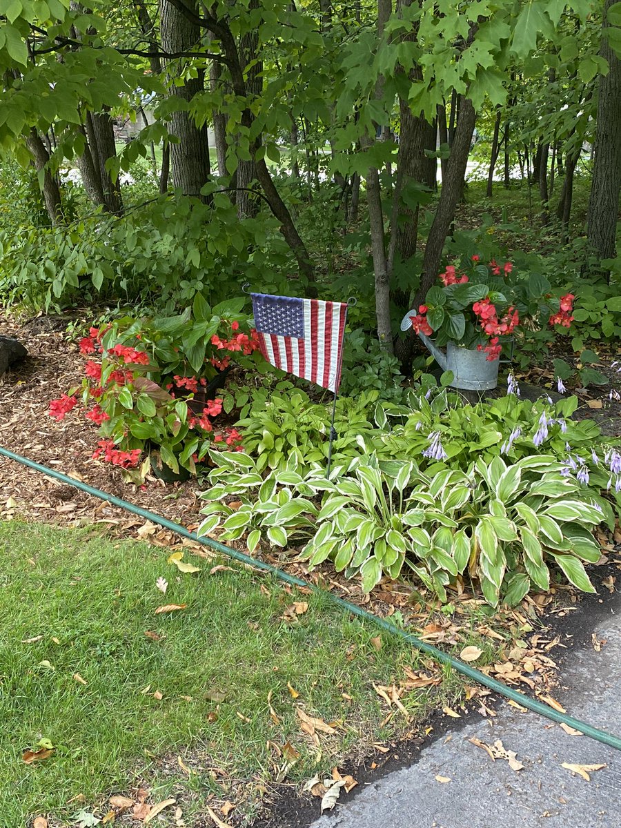 RconservativeA's tweet photo. @TeamRonJon We love seeing our American flag throughout these neighborhoods as we knock on doors. #FightforTruth #WIRedWave #RonJohnsonSenator https://t.co/cwZZBm46RM
