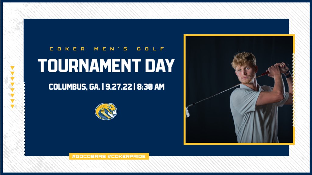 #CokerMGOLF | ⛳️ TOURNAMENT DAY ⛳️ 
<a href="/CokerGolf/">Coker University Golf</a>

🆚 Cougar Invitational
📍 Green Island Country Club | Columbus, Ga.
⏰ 8:30 AM
📊 bit.ly/3xSKaOu #GoCobras #CokerPride