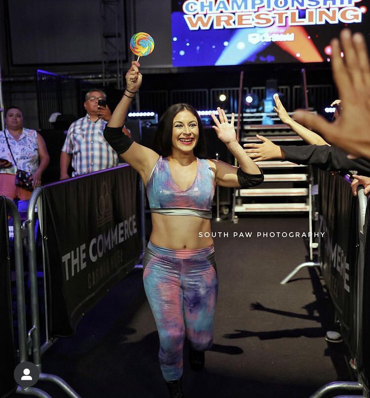 _the_candygirl's tweet photo. Hi sweeties!

Full match of 🍭vs @SavannaStone01 now on YouTube! It’s about 26 mins in. Check it out!

📺 https://t.co/sJXg9IjdSy

@CWFHollywood 
@unitedwrestling 

#CandyGirl #prowrestling #championshipwrestling #cwfh #unitedwrestling #uwn #wwe #lollipop https://t.co/drefLj0kB8