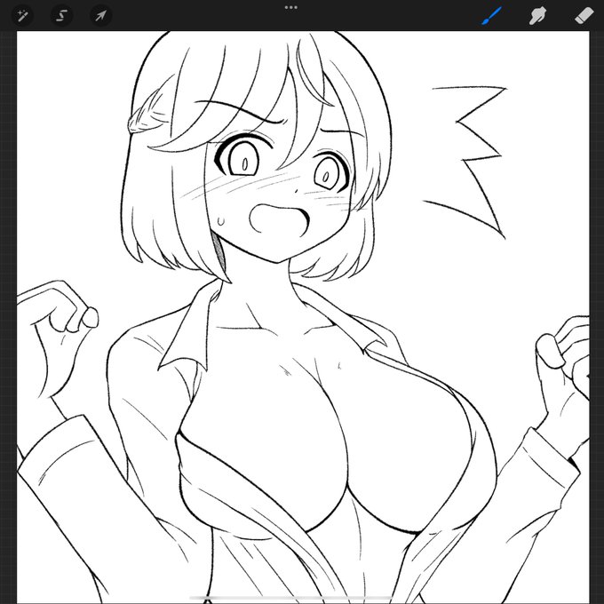 線画。

途中寝落ちした。塗る。 https://t.co/KNVdxougIf 