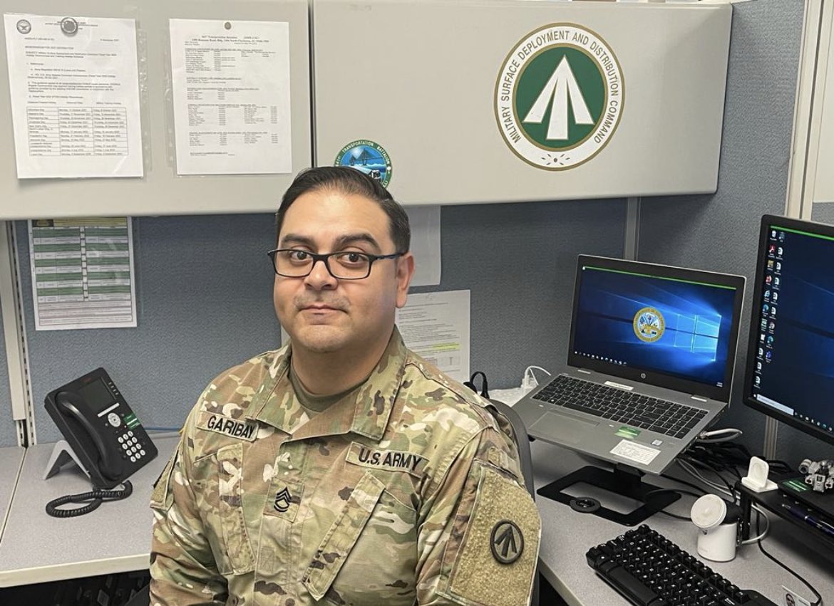 SFC Garibay serves as a Terminal Movement Documentation NCOIC. He works the Army’s GATES and ICODES and both freight side procedures to ensure all equipment gets delivered On Time, On Target, Every Time.