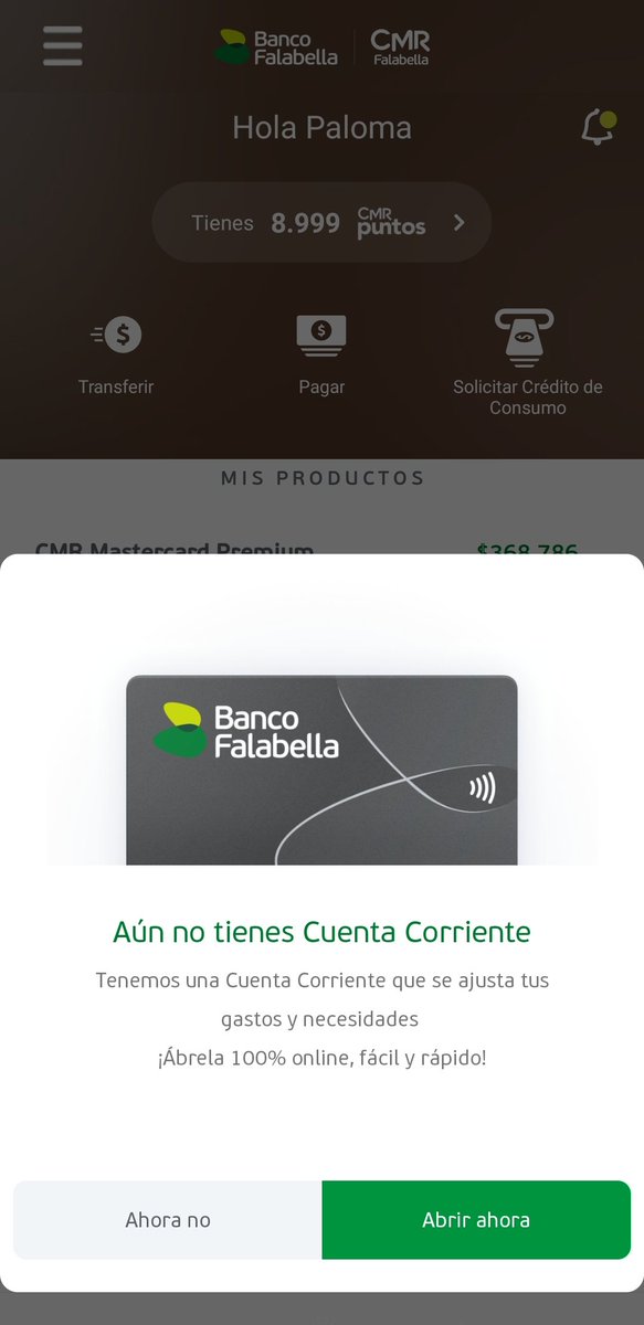 Palomapazzz's tweet photo. @paman7 @Banco_Falabella Nada todavía https://t.co/zqBgoUrLzy