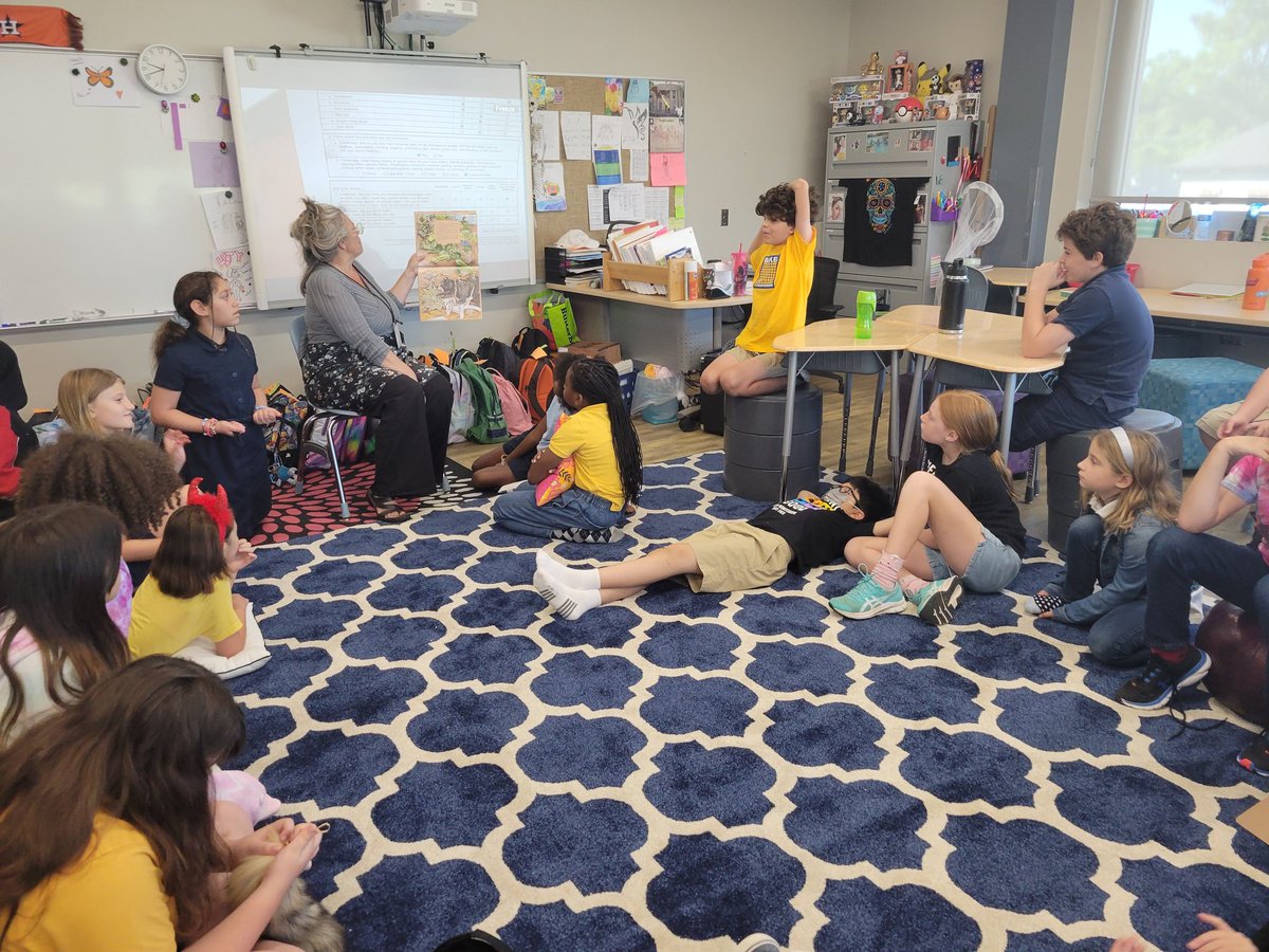 letyluck23's tweet photo. @AgriLife Thank you for coming by and conducting your gardening survey! We are grateful for your curriculum! Ms. Simone read Tops and Bottoms today as we learned the parts of a plant! https://t.co/ZEtqogFr4p