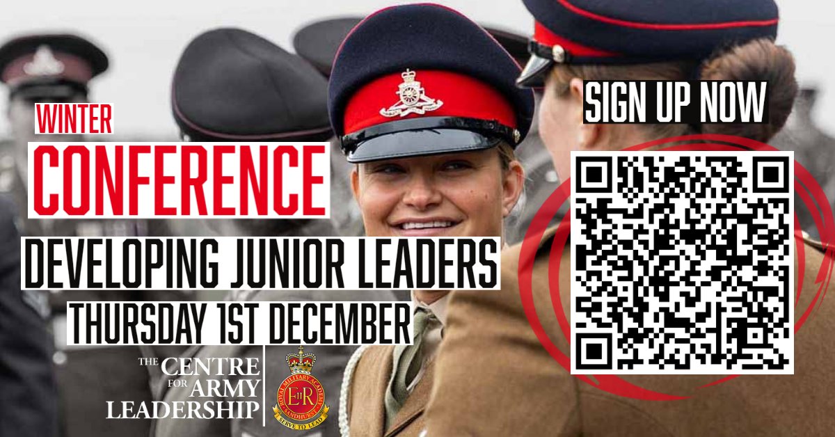 🇬🇧 Centre for Army Leadership (@army_leadership) on Twitter photo 📣 CALLING ALL LEADERS 📣
We'll be live-streaming our Developing Junior Leaders conference from the <a href="/NAM_London/">National Army Museum</a> on 1 Dec 22. An opportunity to recognise the challenges faced by our Junior Leaders and how to support their development.
bit.ly/3Retska
#Inspire #Leadership 📣 CALLING ALL LEADERS 📣
We'll be live-streaming our Developing Junior Leaders conference from the <a href="/NAM_London/">National Army Museum</a> on 1 Dec 22. An opportunity to recognise the challenges faced by our Junior Leaders and how to support their development.
bit.ly/3Retska
#Inspire #Leadership