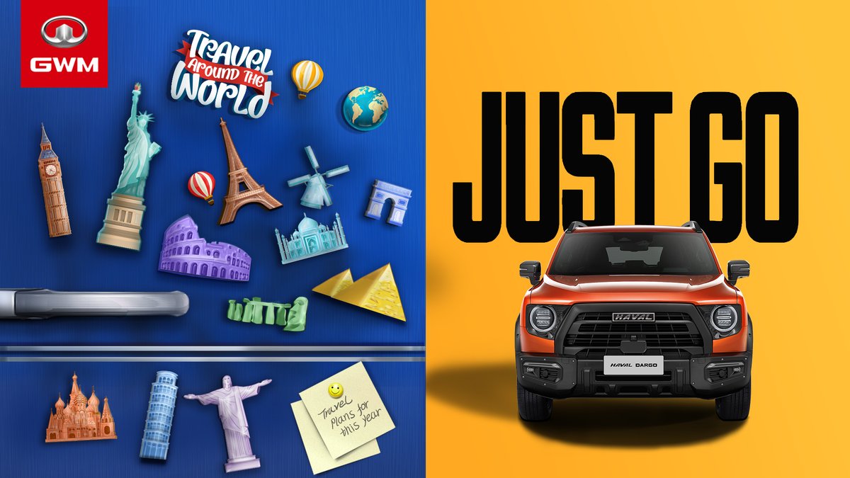 GWMGlobal's tweet photo. Happy #WorldTourismDay, #DareToGo, to explore, to know, to learn! Just start the engine and enjoy the smooth journey with #HAVAL #DARGO.
#GWM #InnovationInMotion https://t.co/MahMLlAFKh