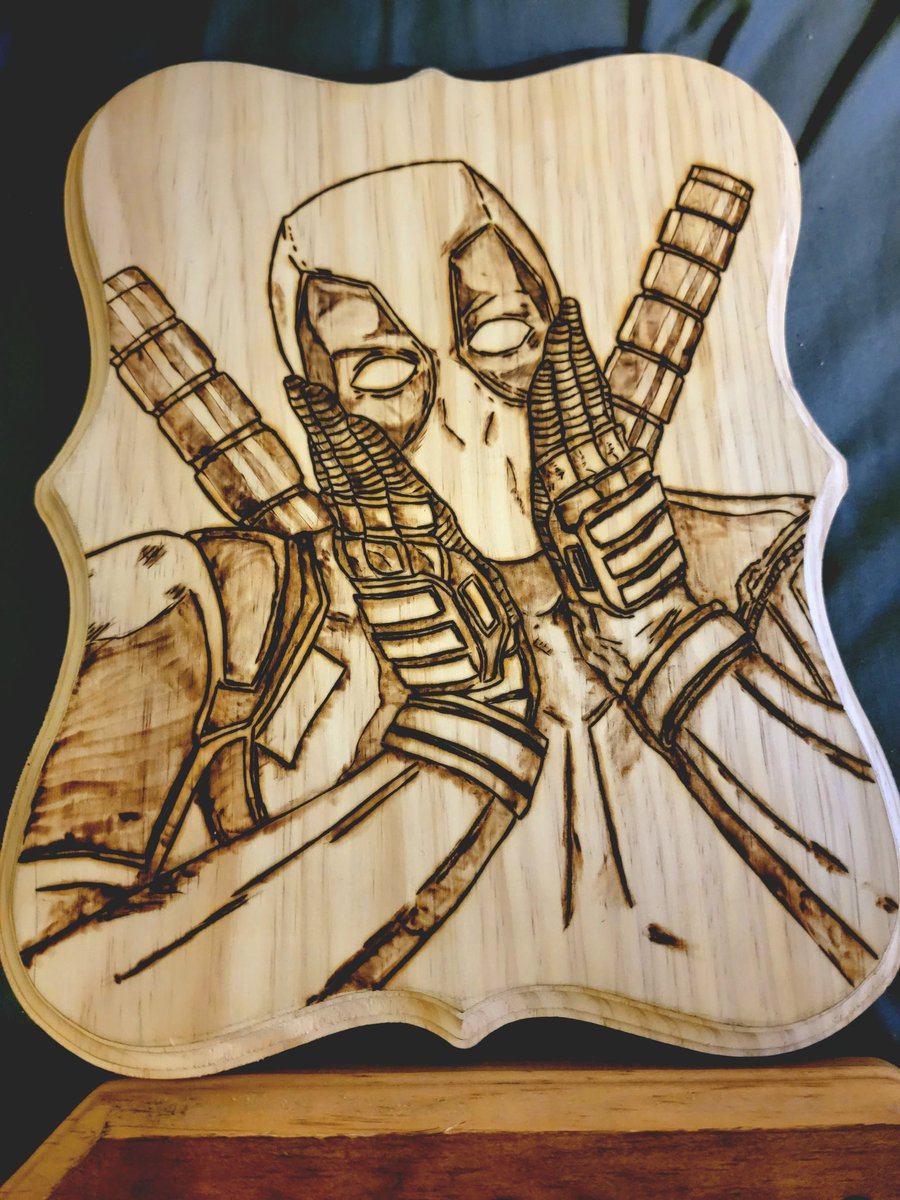 DrTraZODone's tweet photo. Huge shoutouts go out to @ThePowerStroker for his INCREDIBLE Wood Burning Skills. @ins_karli &amp; @wayneslady69 for completely blowing myself and Enchant away with their awesome and wholesome surprise! WE cannot thank you guys enough, for the love you have shown us. 💜 https://t.co/cPqCo49yfZ