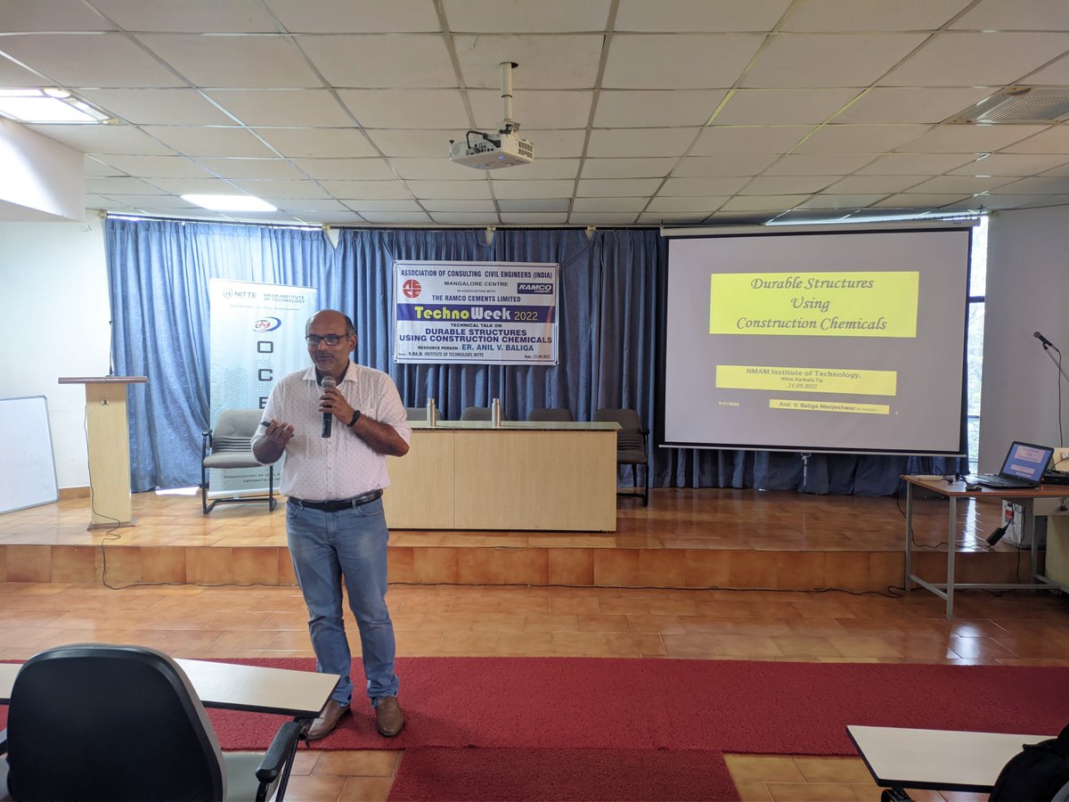 nmamitnitte's tweet photo. As a part of the Engineers Day celebration, the Association of Consulting Civil Engineers (India), Mangalore Centre and Ramco Cements Limited organised Techno Week-2022, a technical lecture series on 21st September 2022 at NMAMIT Nitte. 
#NMAMIT #nitteengineering #NITTEUniversity https://t.co/ug85iL1PWB