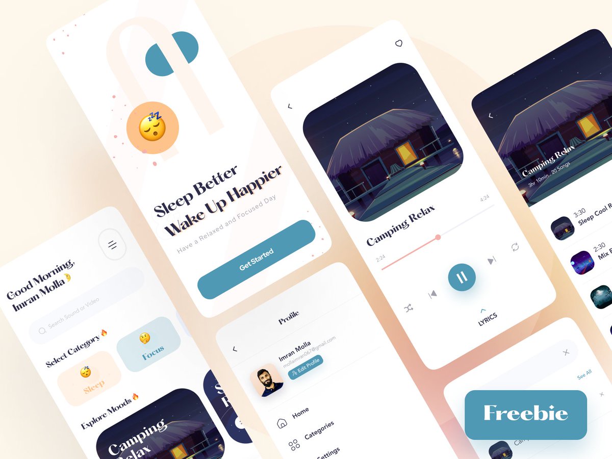 imran__molla's tweet photo. Hello Friends 👋🏻
Here is my latest dribbble shot.
Dribbble Link: https://t.co/MSbkN4GBZN
#free #freebie #freebies #ui8 #UI8 #dribbble #sleep #sleepmagicapp #sleepapp #sleeping #ui #uxui #ux #app #appdesign #mobileappdesign #mobileapp #mobile #ios #meditation #relaxingapp #relax https://t.co/5iqCAlvIyz
