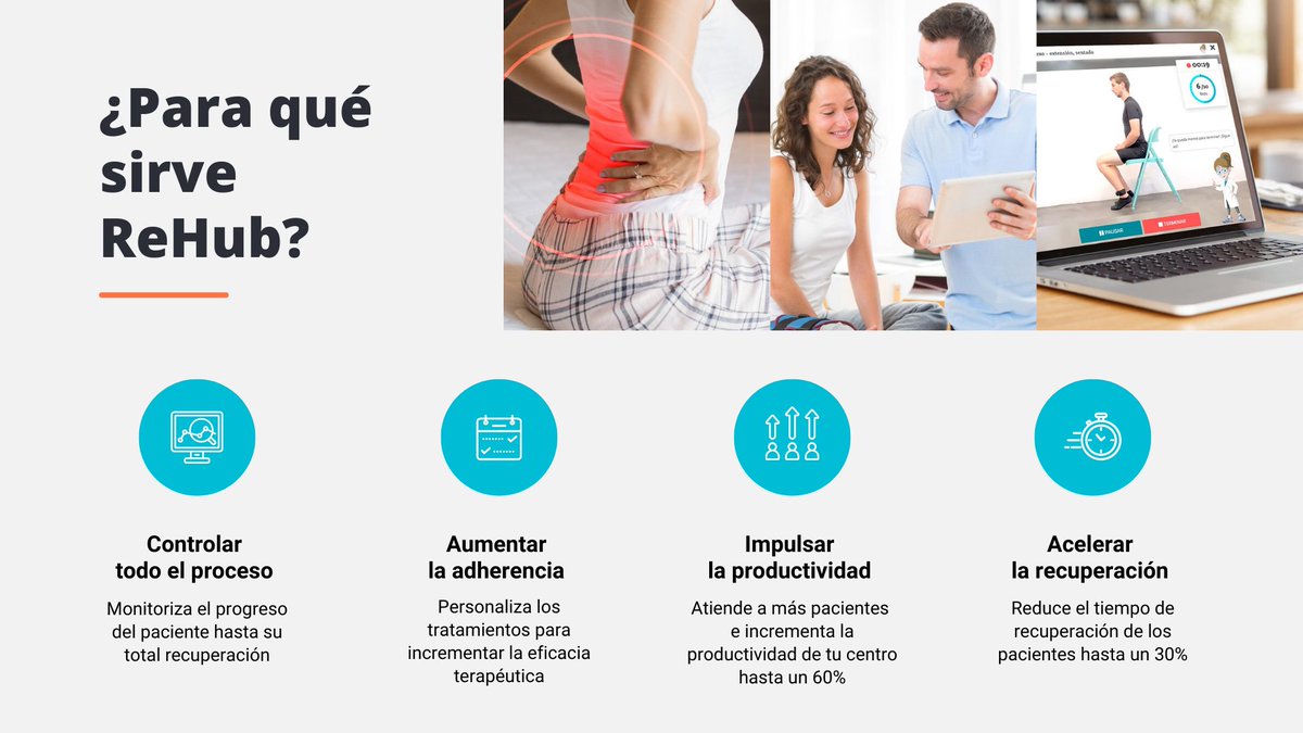 ¿Sabías que la #telerehabilitacion ayuda a los pacientes a recuperarse de manera más rápida? Conoce todos los beneficios que nuestra plataforma #ReHub tiene para los #fisioterapeutas y #hospitales eu1.hubs.ly/H01Q8-20