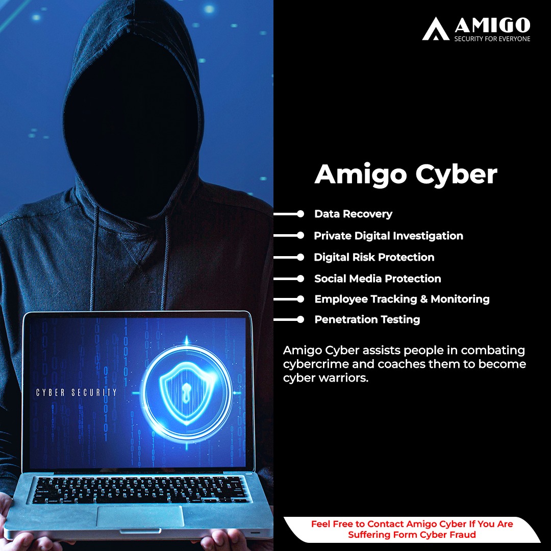 AmigoCyberIndia's tweet photo. 𝐀𝐦𝐢𝐠𝐨 𝐂𝐲𝐛𝐞𝐫: Be Safe, Be Secure. 
Contact Amigo Cyber immediately if you are suffering from cybercrime. 
#cyber #cybercrime #cybersecurityawareness #cyberattack #cybersafety #cybersecurity #phishing #fraud #money #cards #safetyfirst #safety #security #cybersafetytips https://t.co/bMwN5rWwxv