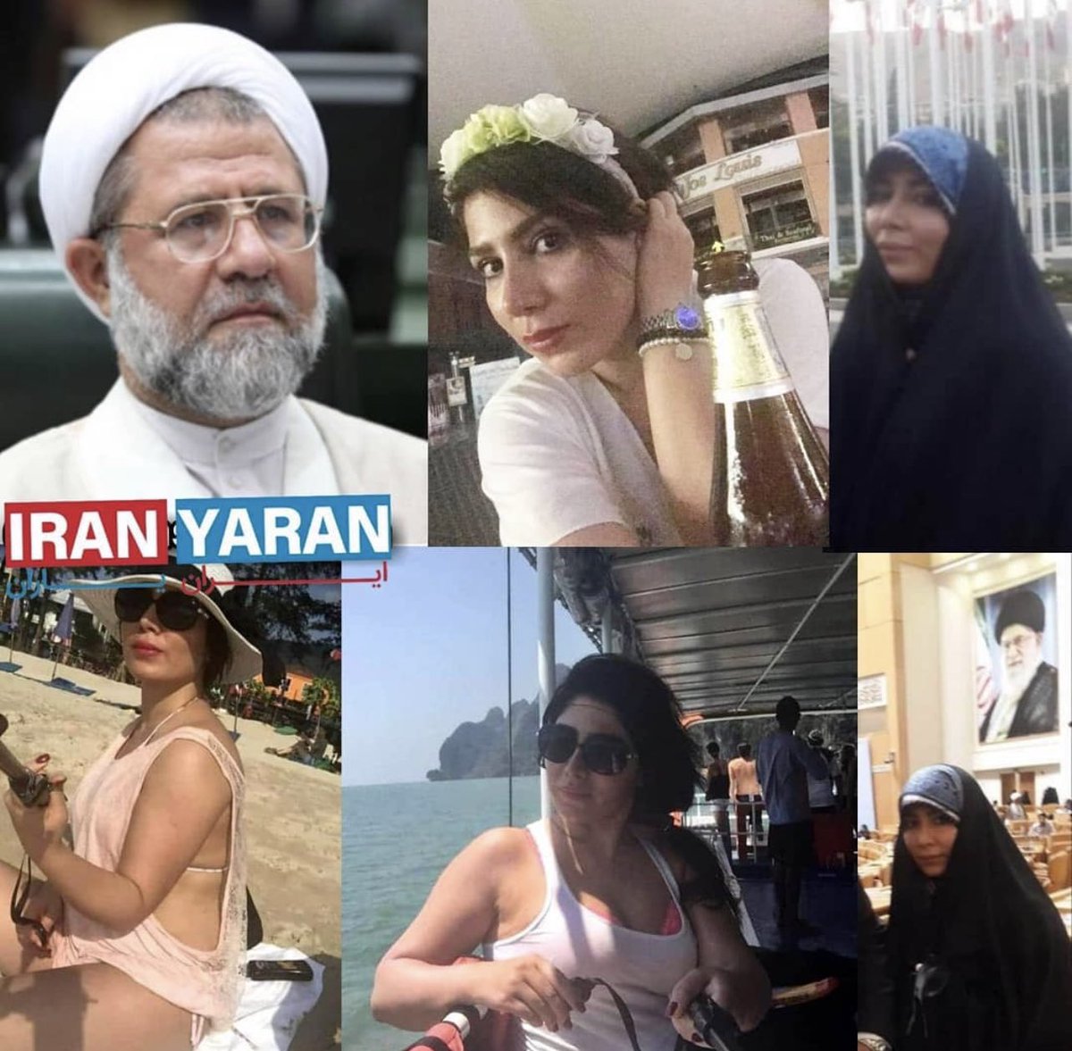 The same Islamic Regime in Iran who allows their daughters to freely roam are the same extremist who are forcing women in Iran to follow their disgusting laws. Your daughter can show her body and hair but you kill women who don’t cover head to toe? 🤮 BISHARAF