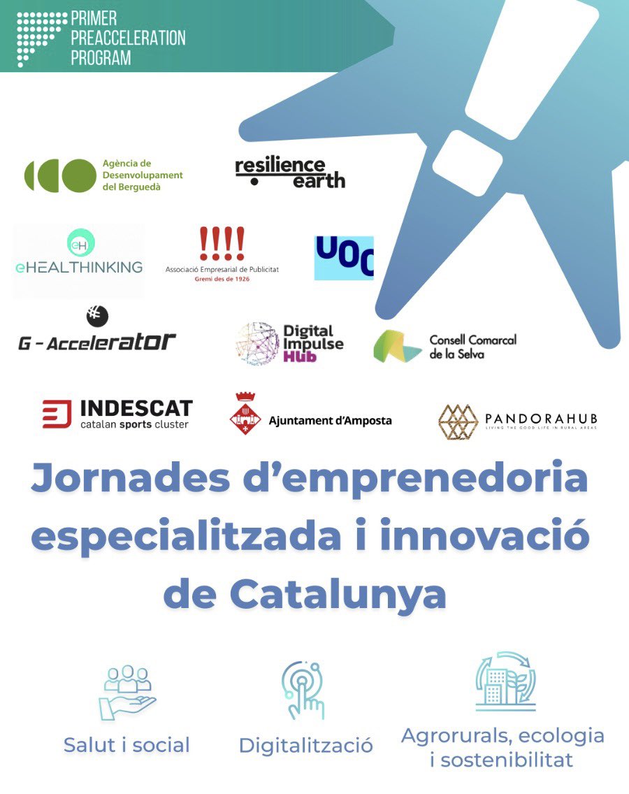 emprencat's tweet photo. 📣Bon dia emprenedors, emprenedores i entitats!
🚀Segueix la #JornadaPrimer d'avui 27 setembre (9.30 h a 12 h) en directe a través d'aquest enllaç:
📺 https://t.co/6XwMgwXqKg
👉 https://t.co/pVjiusoQZm
#emprenedoria #ProgramaPrimer https://t.co/K80320cTql