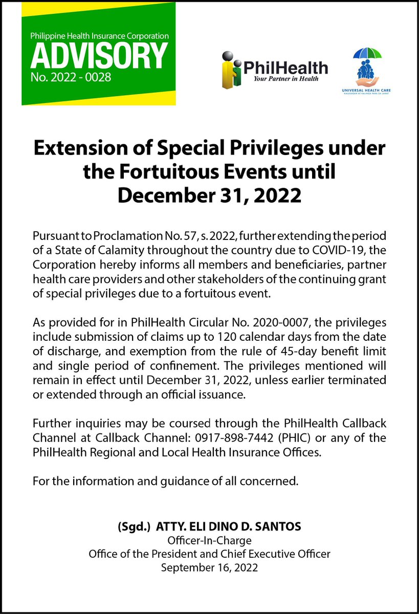 PhilHealth on Twitter "Para sa kaalaman ng lahat Extended ang ilang