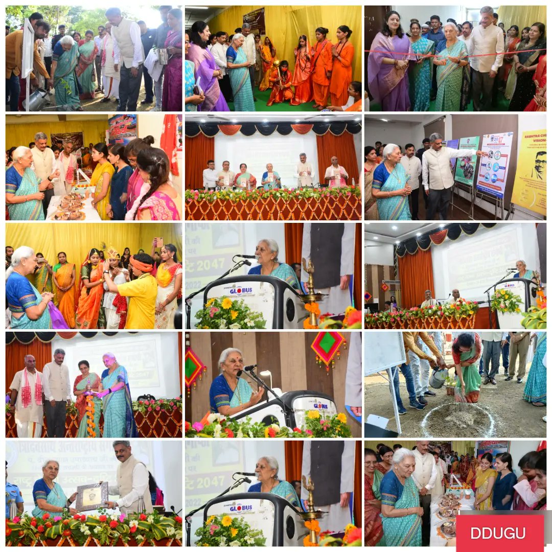 RajeshProf's tweet photo. It was great pleasure to host 3 days International Seminar "Rashtriya Chetna Utsav Vision 2047" on 106th Birth Anniversary of Pt Deen Dayal Upadhyaya from 24-26 Sep,2022 and get the blessings Hon. Governor of Rajasthan Shri Kalraj Mishra Ji&amp; Hon.Governor UP Smt Anandiben Patel Ji https://t.co/BeWghJQWDx