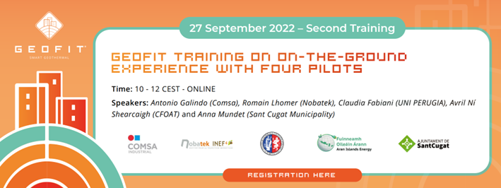 📢Don't miss GEOFIT Project EU today's training: On-the-ground experience with 4 pilots!!
👉You are still on time!
📅10-12 CEST
📍ONLINE
Register: register.gotowebinar.com/register/59570…
#geothermal #heatpump #renewables #energyefficient #training