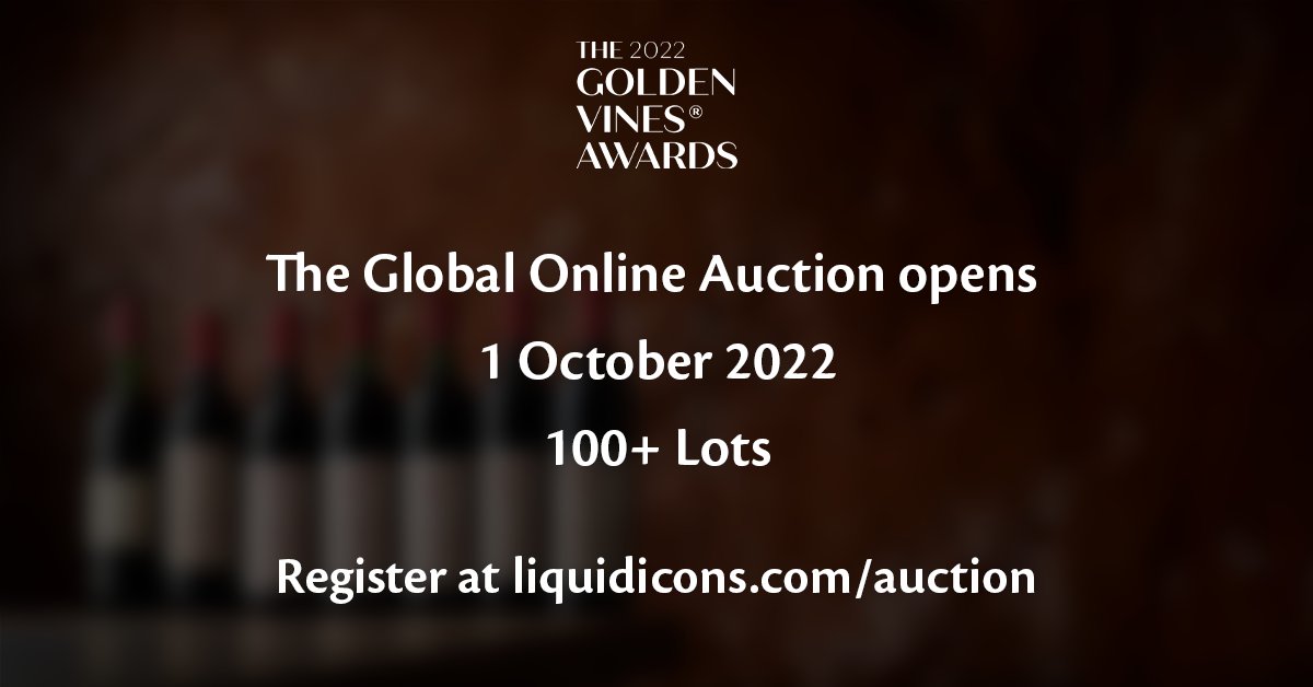 The 2022 Golden Vines® Global Online Auction with over 100 'Fine Wine, Rare Spirit &amp; Experience' Auction Lots goes live on 1 October 2022 to raise funds for <a href="/GerardBassetFDN/">gerardbassetfdn</a>. Bidding is opened to all wine lovers globally. Register now to receive eCatalogue liquidicons.com/auction