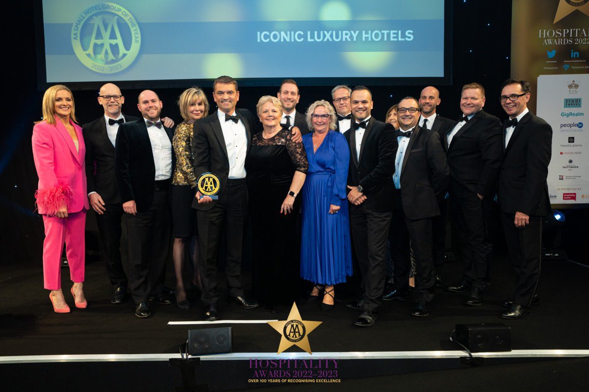 Delighted to have so many of the Iconic Luxury Hotels senior team with me to collect the #AAawards Small Hotel Group of the Year last night
