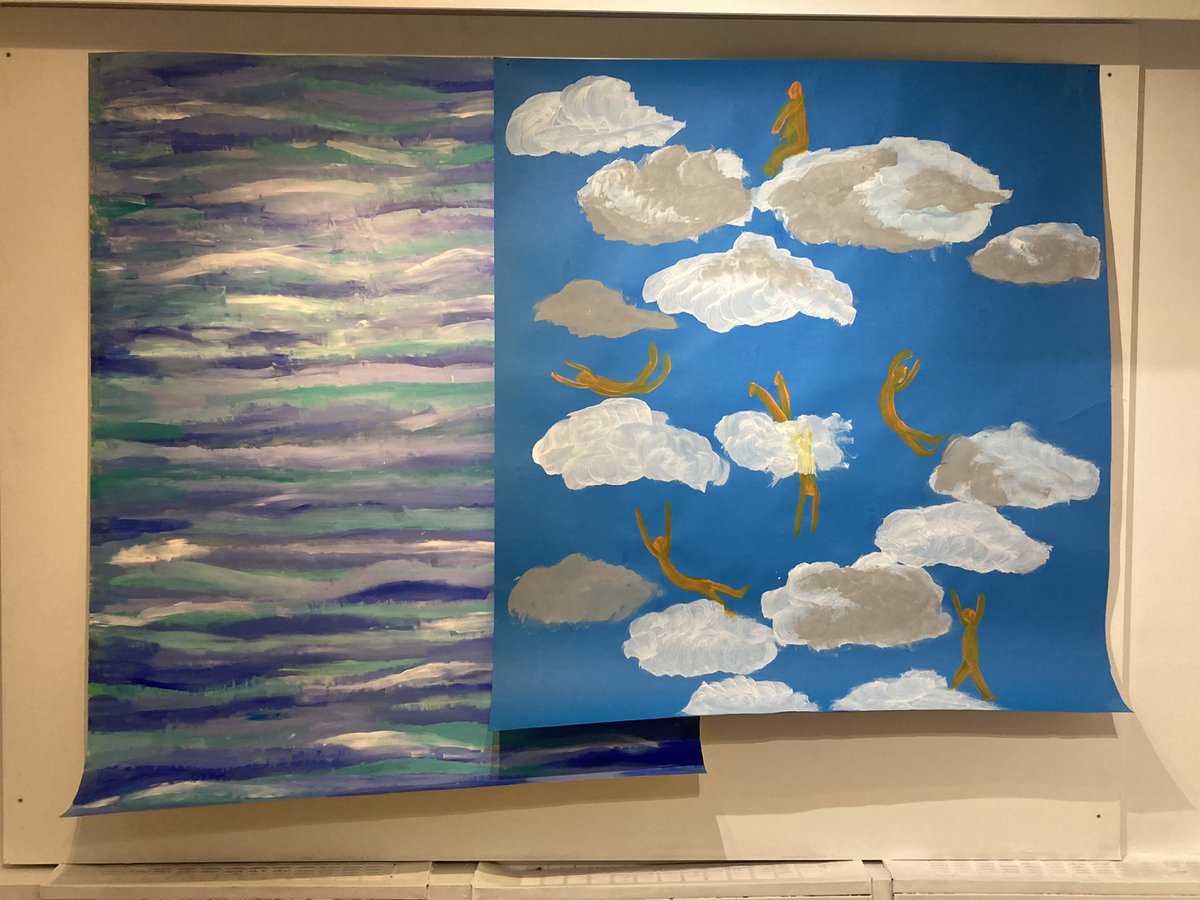 MindyCCox's tweet photo. The power of art &amp; creative expression, sharing art &amp; having big pieces of paper! @0utsiderGallery has been holding workshops, such positive feedback from those that took part &amp; who came to see  #OpenMinds @BEHMHTNHS @NHSCharities #Art #mentalhealth #therapy #creation #haringey https://t.co/phAlJvp1Nl