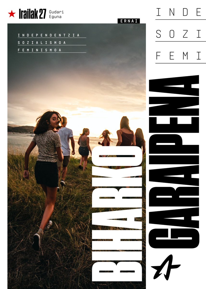 🥀Frankismoaren garai ilunenetan belaunaldi oso batek herri hau bizkar gaienean hartu zuen. 

✨Gaur, gazteoi dagokigu, marrazten diguten etorkizun beltzaren aurrean, biharko Euskal Herria aske sozialista eta feministari ekitea. 

Borrokan, #BiharkoGaraipena lortuko dugu.