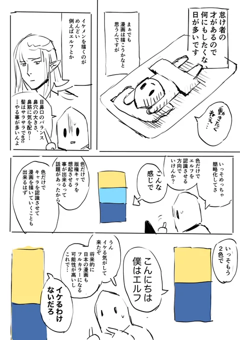イケメン描くのが大変だから面倒くさい 