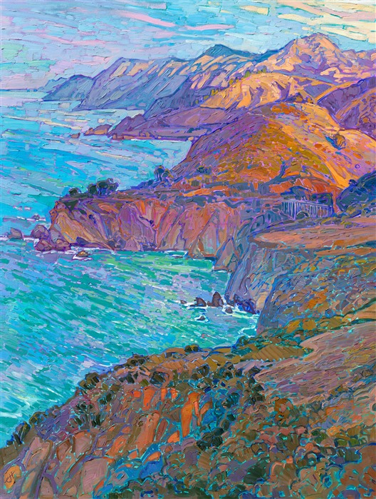 ErinHansonArt's tweet photo. Coastal Cliffs
2022
OIL ON CANVAS by Erin Hanson
60 x 46 in
Bixby Bridge, located between Carmel and Big Sur on the California coastline, is a beautiful feat of engineering.
https://t.co/U4Je6EPP2g
#BixbyBridge #BigSure #Landscapart https://t.co/tGuayt8VA4
