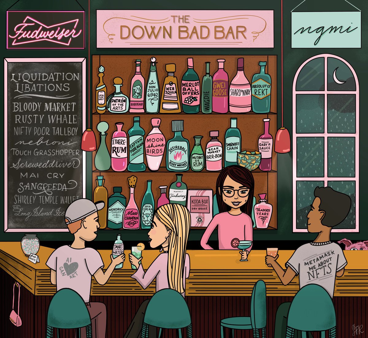 AdrianCheng's tweet image. Thinking of starting a wine &amp;amp; spirit NFT collection… 💭 
Image via @sarah_script