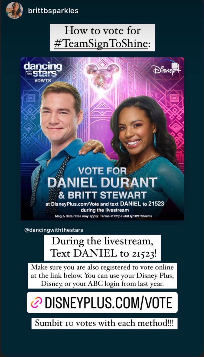Hey everyone, our friend and Dancing With The Stars pro is on again. Whether you’re watching or not, please vote for them. It’s easy: Just text Daniel to 21523 (up to 10 times) before 7pm Pacific. Every vote counts! Thank you!