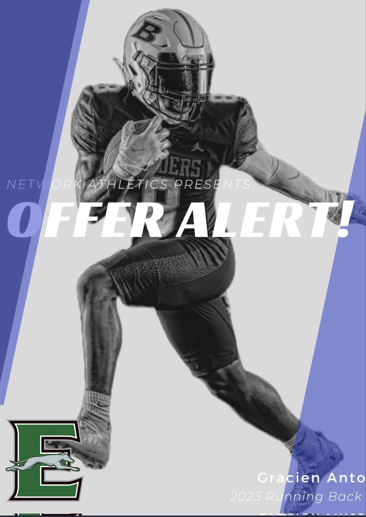 AntoGracien's tweet photo. After a conversation with @CoachLewisENMU I’m grateful to receive an offer from @ENMUFootball !🟢⚪️.        @DibbleTj @NetworkAthletic @LDBellFootball https://t.co/2itA9Rzm2N