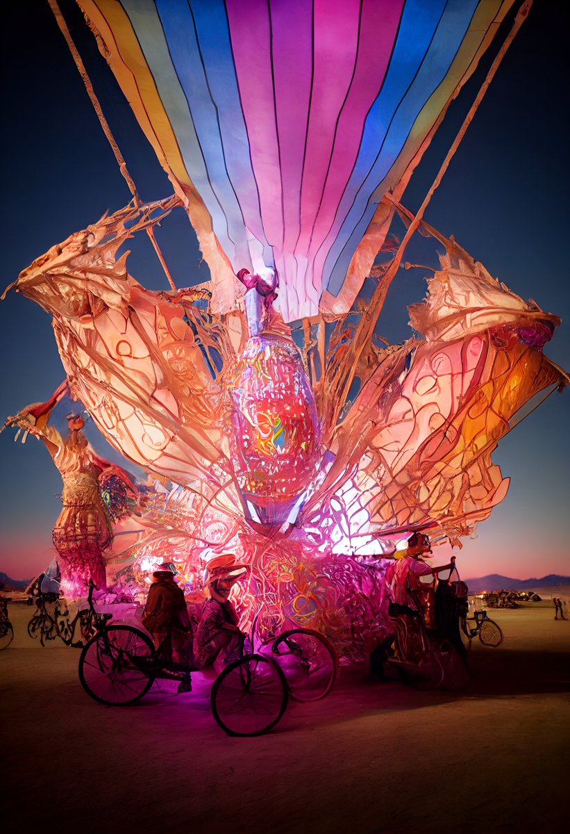 pixelsandsynths's tweet photo. Prototyping mutant vehicle and art installation ideas with AI.  I love this aesthetic/

#ai #midjourney #burningman #festival #artcar #mutantvehicle https://t.co/t0518Hpw4Z