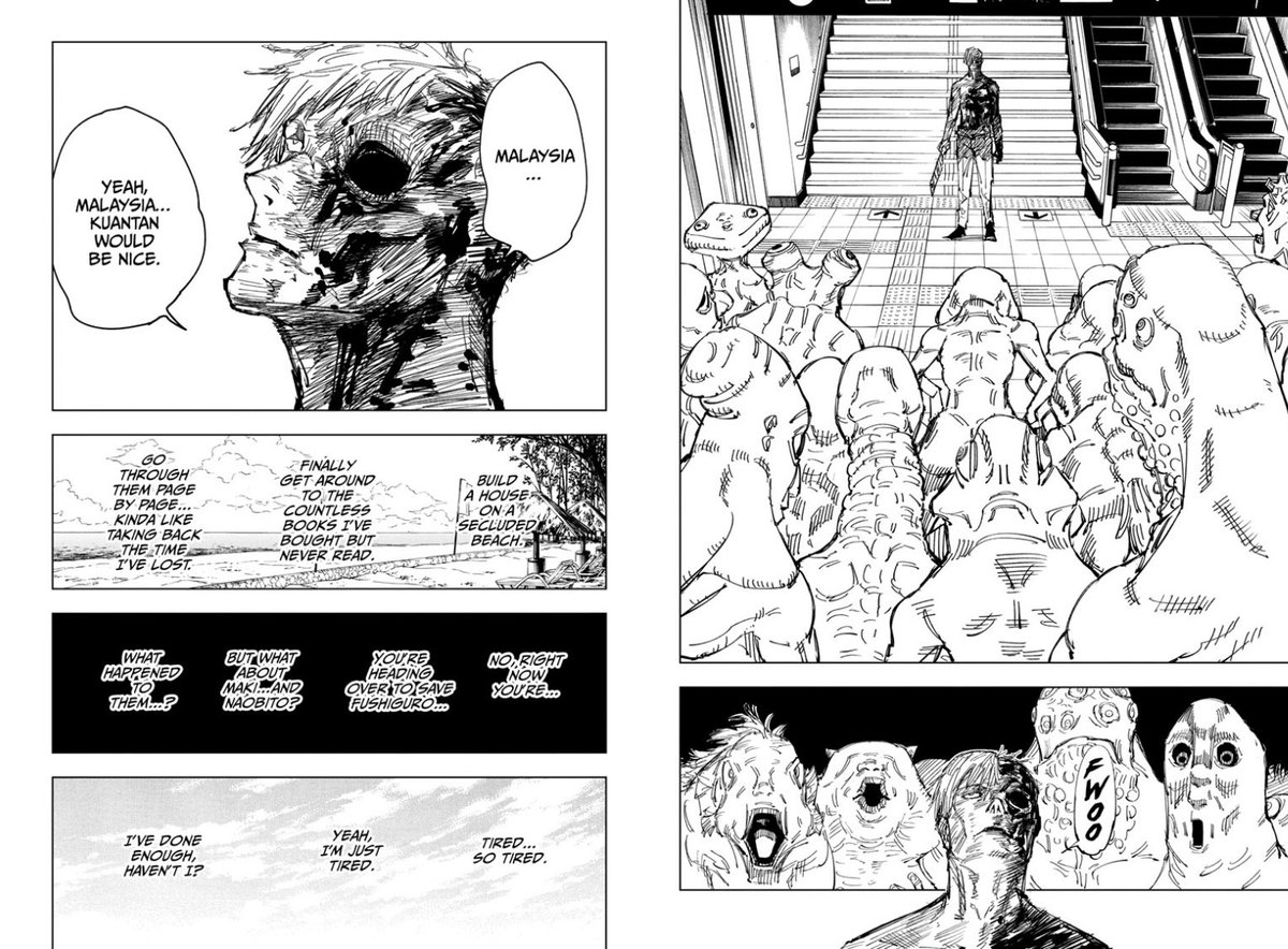 Aleczandxr's tweet photo. My favorite Jujutsu Kaisen chapter so far, absolutely crushing https://t.co/L1kN9XYnA7