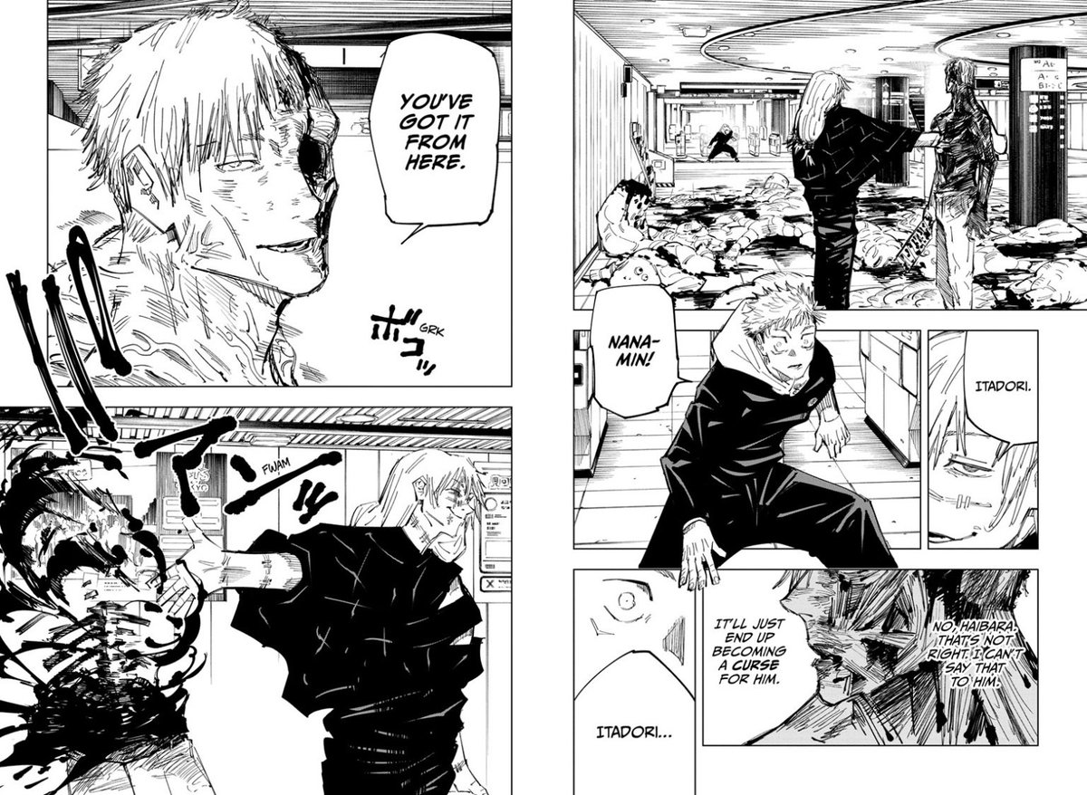 Aleczandxr's tweet photo. My favorite Jujutsu Kaisen chapter so far, absolutely crushing https://t.co/L1kN9XYnA7