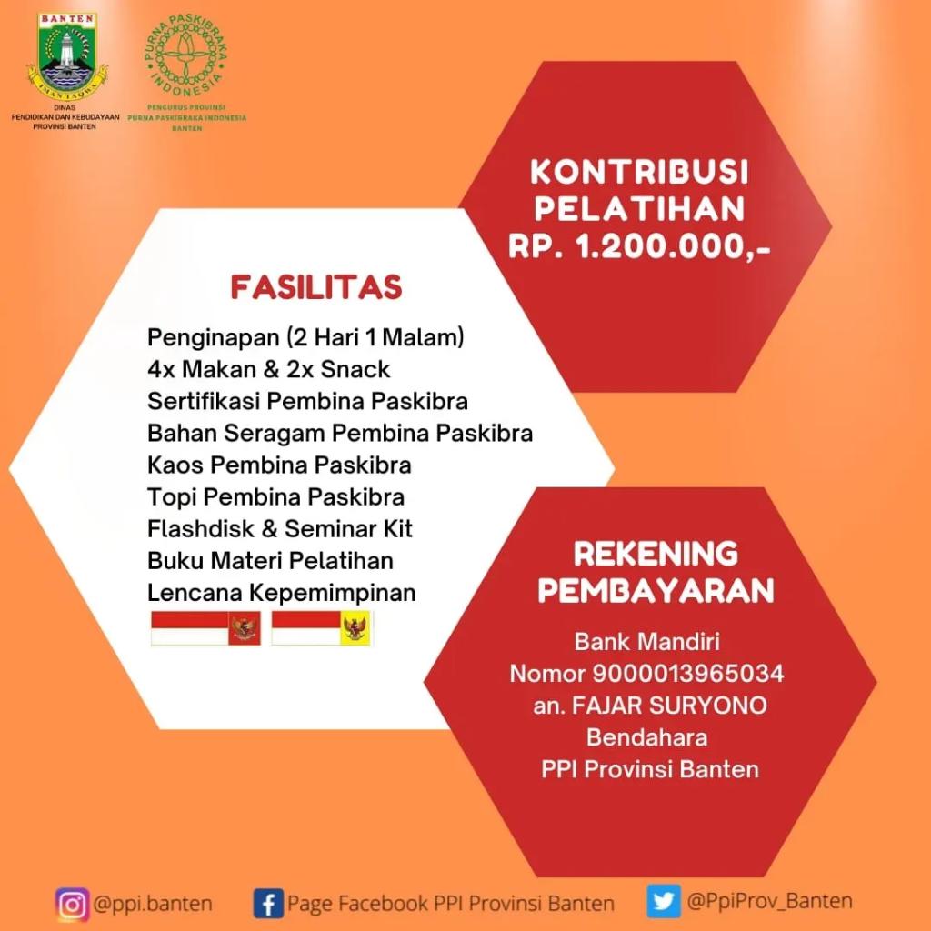bigdaddy_hd's tweet photo. TOT Pembina Paskibra SMA/SMK/MA Se Derajat Se Provinsi Banten Tahun 2022

Form Pendaftaran:
https://t.co/Ku7BbBo9Ug

#ppibanten #ppibig #bersahajainovatifglobal #purnapaskibrakaindonesia #paskibra #paskibrasekolah #totpembinapaskibra https://t.co/wgU0Ujh85e