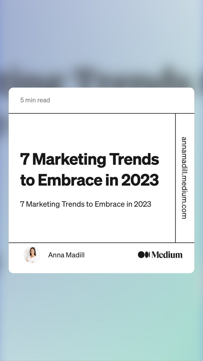 EricUngs's tweet photo. “7 Marketing Trends to Embrace in 2023” by Anna Madill
https://t.co/9q5DiEjoXH https://t.co/6oDnbKQ6kT