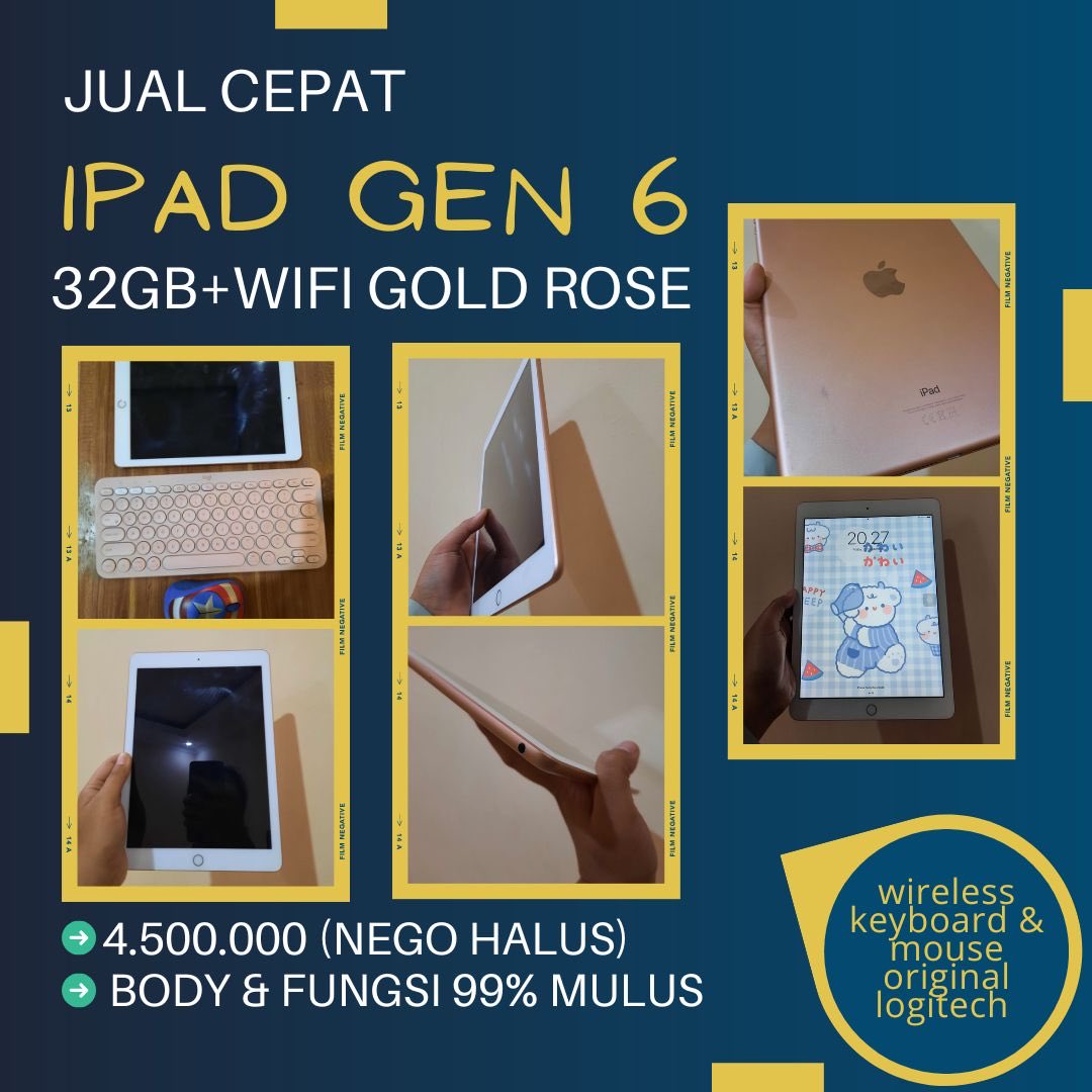 jajjangmyeon___'s tweet photo. WTS iPad Gen 6th.
Tahun pembelian 2019. Complete set Logitech Keyboard K380, Logitech Mouse m238, stylus pen, charger. No BOX.
Lokasi Tapanuli Utara. Body+fungsi 99% mulus, pemakaian pribadi. #ipadsecond #jualipad https://t.co/JWqXNc0RW5
