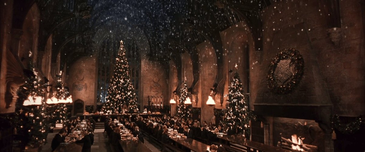 O Natal em Hogwarts é muito perfeito.