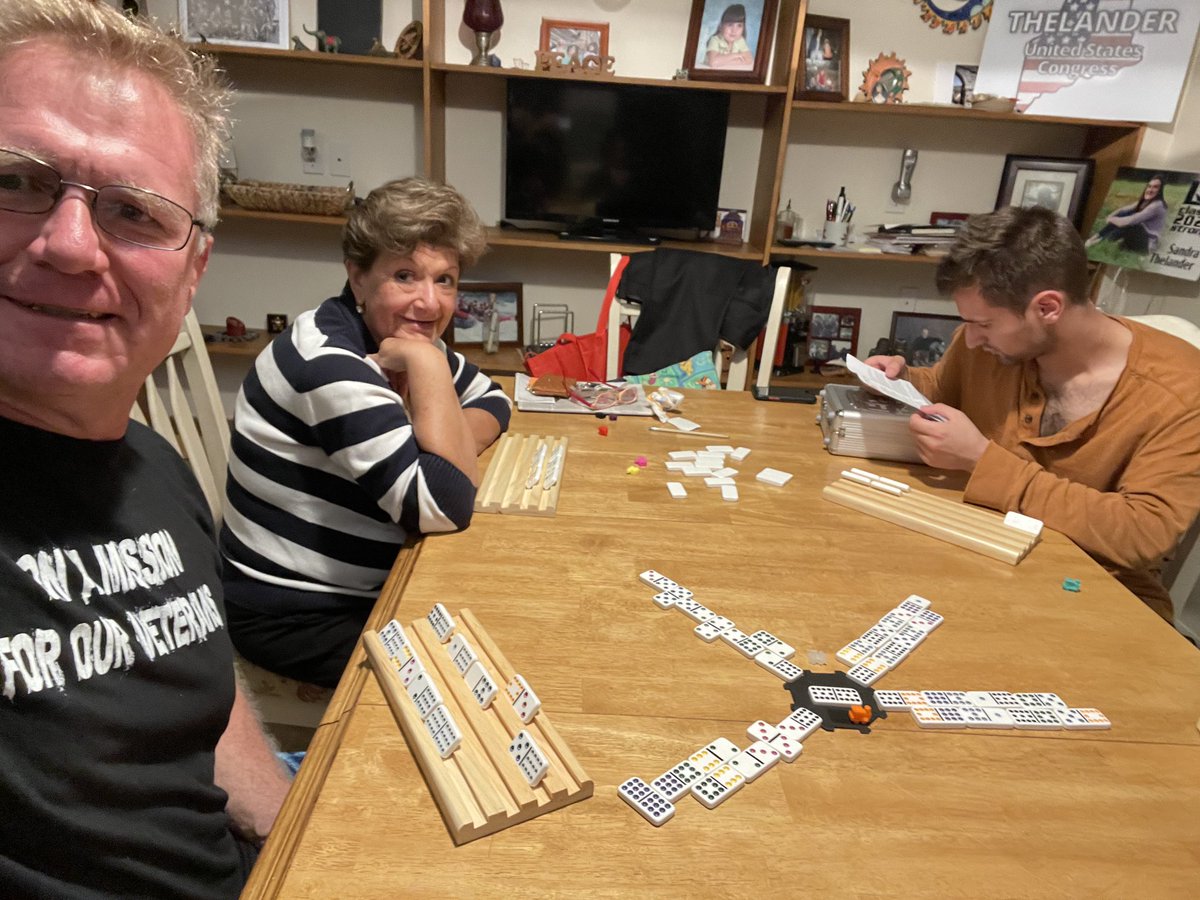 EdForMaine's tweet image. And a good time was had by all! Wow do I get to meet some awesome people while on the trail!! We made it home with enough time to spare to play Mexican Train, a dominoes game.

#mecongress #congress2022
#leanright #mepolitics