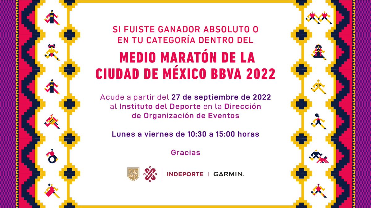 Runner mucho ojo 👀 Si fuiste ganadora o ganador en tu categoría del Medio Maratón de la Ciudad de México @BBVA, esta información te interesa 👇🏽.