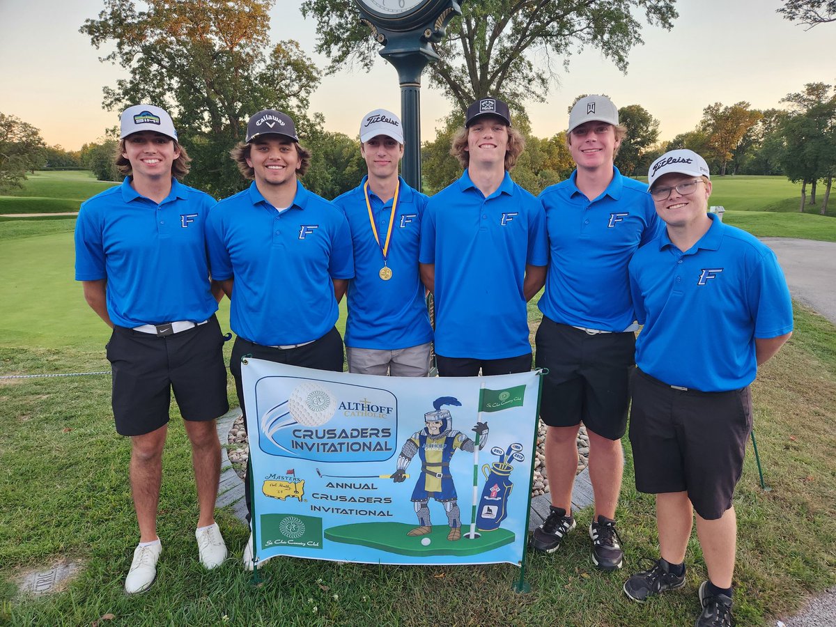 BoysFreeburg's tweet photo. Big performance today for the Midgets at the Crusader Invitational held at St. Clair Country Club! Season low total of 330 placing 5th out of 14 teams and a HUGE performance from Conner Blair taking 4th individually with a 76! Great way to roll into Regionals! #GoMidgets https://t.co/xj6genT93a